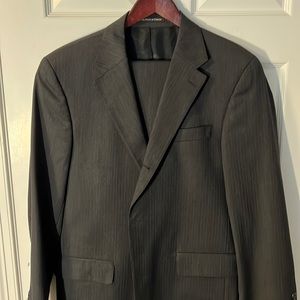 J Press Mens Suit 40R Charcoal Textured Vintage